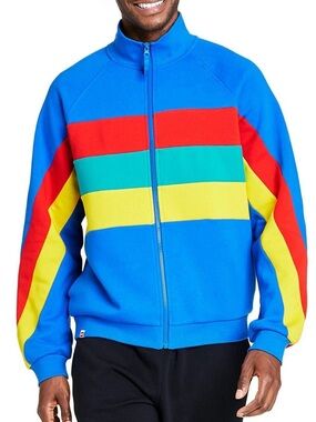 Lego Color Block Full Zip Track Jacket Men Women M Sweatshirt Rainbow Stripe